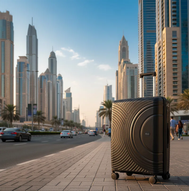 Senator  Unisex PP Fashion Trolley Luggage Set Lightweight Hard-Shell Spinner luggage with 4 Double Spinner Wheel and 3-Digit Combination Lock KH1010 Black  | Best Price UAE